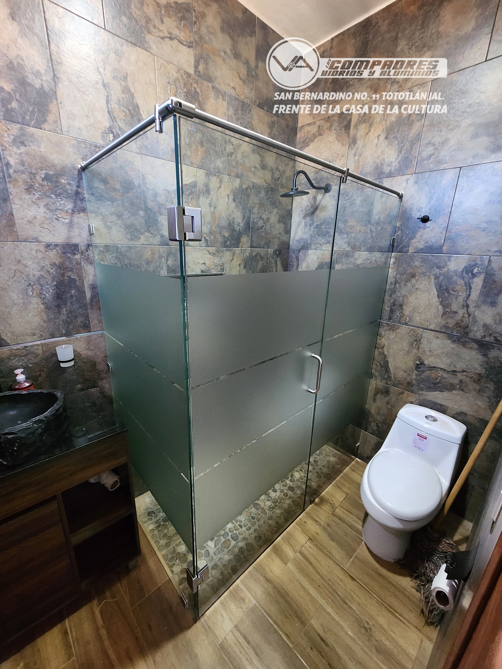 Division de baño escuadra fijo